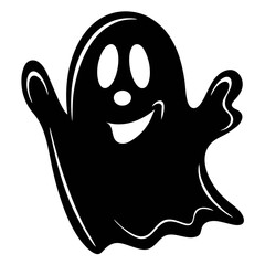 black and white svg vector, Halloween ghost icon