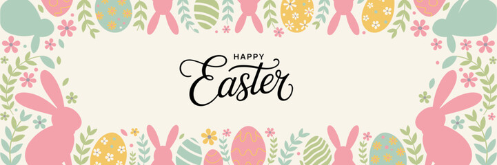 Easter poster, Easter banner, banner, Easter clipart, happy Easter, Easter 2025, 2025, Easter celebration, easter sublimation, easter card, easter, bunny, rabbit, egg, card, spring, cartoon, holiday, 