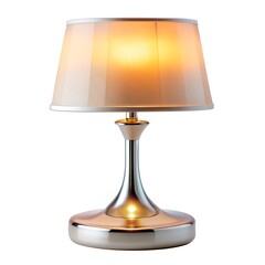 Fototapeta premium modern table lamp with glowing light white background.