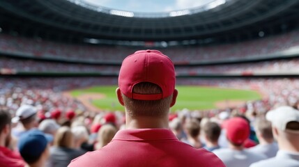 Spectator at a packed stadium