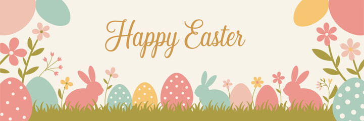 Easter poster, Easter banner, banner, Easter clipart, happy Easter, Easter 2025, 2025, Easter celebration, easter sublimation, easter card, easter, bunny, rabbit, egg, card, spring, cartoon, holiday, 