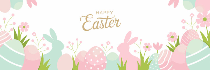 Easter poster, Easter banner, banner, Easter clipart, happy Easter, Easter 2025, 2025, Easter celebration, easter sublimation, easter card, easter, bunny, rabbit, egg, card, spring, cartoon, holiday, 