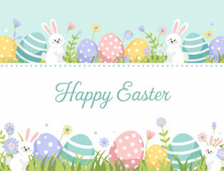 Easter poster, Easter banner, banner, Easter clipart, happy Easter, Easter 2025, 2025, Easter celebration, easter sublimation, easter card, easter, bunny, rabbit, egg, card, spring, cartoon, holiday, 