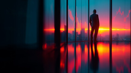 Fototapeta premium Trader in trouble - recession, stock market crash