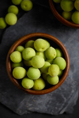 Close up Green plum