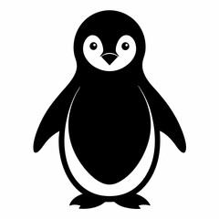 Flat Penguin Silhouette Vector