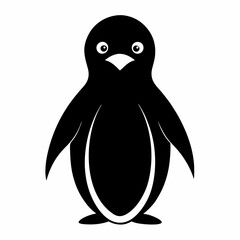 Flat Penguin Silhouette Vector
