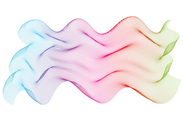 Dynamic particles sound wave flowing over white. Blurred lights vector abstract background. Beautiful wave shaped array of glowing dots