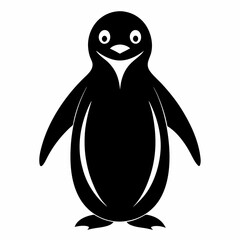 Flat Penguin Silhouette Vector
