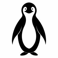 Flat Penguin Silhouette Vector