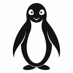 Flat Penguin Silhouette Vector