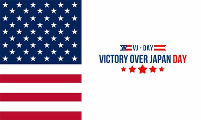 Victory Over Japan Day Celebration Vector Illustration with the United States Flag Background  