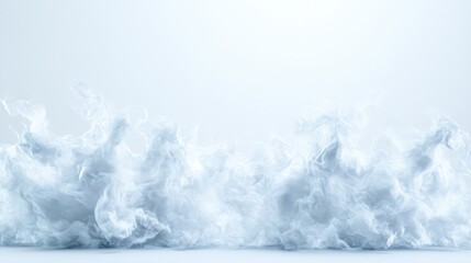 Fototapeta premium White Fibers Minimalist Style High-resolution Soft Lighting Landscape Wide Shot Textured Appearance Abstract Cloud Background Cool Serene Tones Ideal for Product Packaging