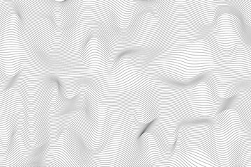 Abstract Black smooth wave on a white background. Dynamic sound wave. Design element. Vector illustration. wavy pattern abstract background. abstract background with lines.
