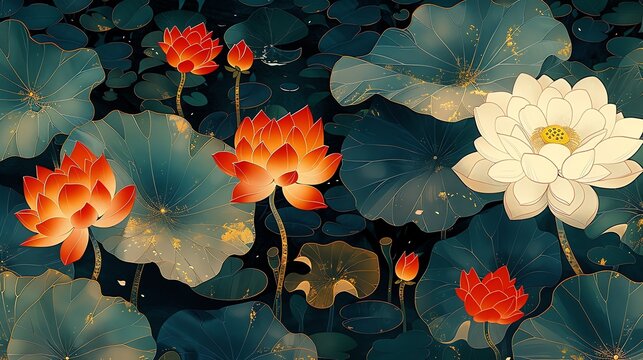 A burst of spring in vector form: vibrant colors and blooming life