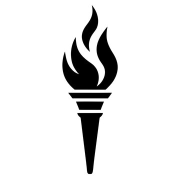 Torch flame icon vector silhouette symbol graphic design element