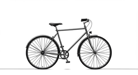 Naklejka premium Simple Bicycle Displayed on Clean White Background for Transportation Concept