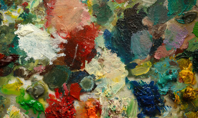 abstrackt, colored background, with oil paint strokes, created by the artist