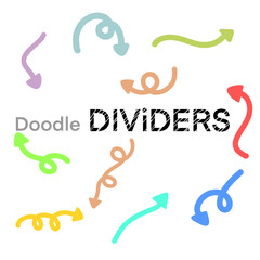 Doodle dividers collection design.Line Borders sketch hand drawn.