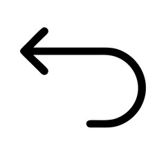 Reply, Undo, Up Left Sign Arrow Icon Vector. graphic element.