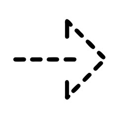 Dashed Line Bold Arrow Icon vector. bold arrow icon. arrow icon design element. 
