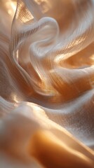 Delicate fabric flows with detailed textures and subtle, shifting light patterns. Vertical.