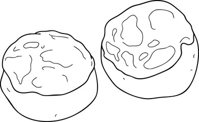 Pineapple Buns Street Food Hand Drawn Illustration