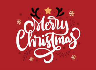 Merry christmas lettering vector graphic illustration