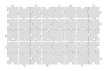白いジグソーパズルのピースが並んだベクターイラスト