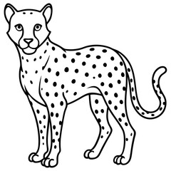Graceful Cheetah Outline Sketch