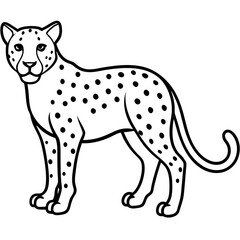 Graceful Cheetah Outline Sketch
