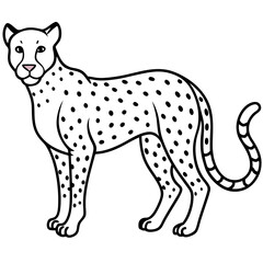 Fototapeta premium Graceful Cheetah Outline Sketch