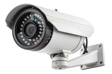 cctv camera isolated on white background.