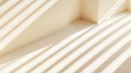 Obraz premium Abstract minimalist interior with geometric light and shadow patterns. Wallpaper