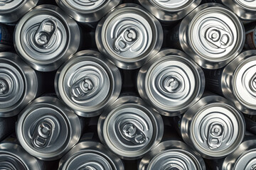 Obraz premium Stack of empty aluminum cans