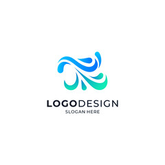 people running and colorful water for sports, gymnastics, marathon, and athletics logos