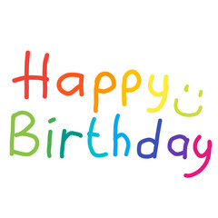 Happy birthday text message with handdrawn Children style