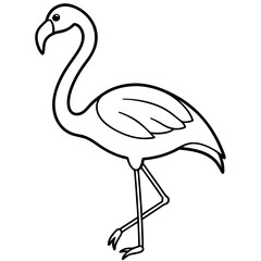 Graceful Flamingo Line Drawing