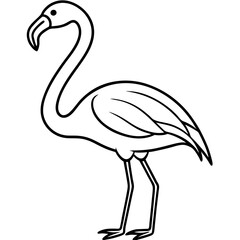 Graceful Flamingo Line Drawing