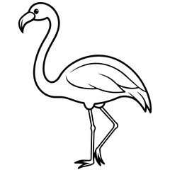 Graceful Flamingo Line Drawing