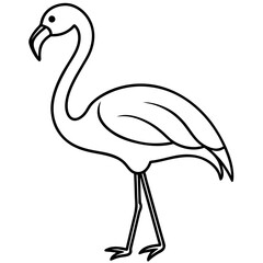 Graceful Flamingo Line Drawing