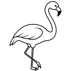 Graceful Flamingo Line Drawing