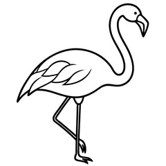 Graceful Flamingo Line Drawing