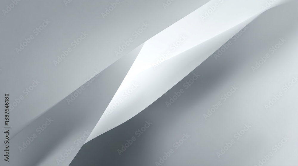 Poster abstract white paper with a folded corner creating a dynamic and minimalist composition design eleme