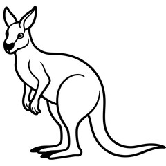 Graceful Kangaroo Outline Design