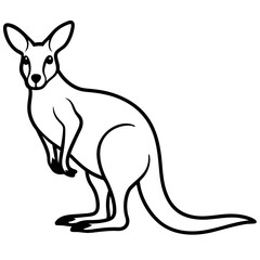 Graceful Kangaroo Outline Design