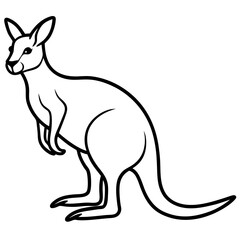 Graceful Kangaroo Outline Design