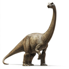 Obraz premium Brachiosaurus standing on white background, showcasing its long neck