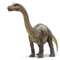 realistic Brachiosaurus stands on white background