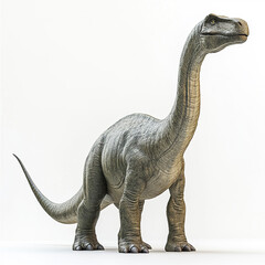 Obraz premium large, gray Diplodocus dinosaur stands on white background